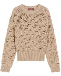 Max Mara - Truien & Vesten ,Bruin ,Lurex Gebreide Trui Met Box Fit - Lyst