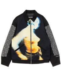 Iuter - Schwarze Leichte Stoff Reißverschluss Jacke Herren - Lyst