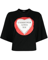 Undercover - Schwarzes t-shirt mit grafikdruck - Lyst