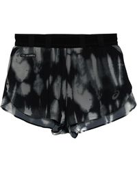 Asics - Fitness ,Zwart ,Polyester Metarun Split Short - Lyst