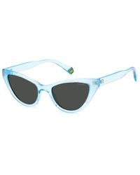 Polaroid - Blaue kunststoff-sonnenbrille mit polarisierten grauen gläsern - Lyst