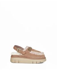 Mou - Schoenen ,Bruin ,Wol Bounce Clog Back Strap - Lyst