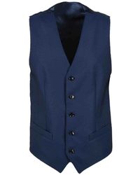 Alessandro Dell'acqua - Kostuums ,Blauw ,Polyester Elegant Gilet - Lyst