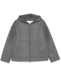 Valentino - Jassen ,Grijs ,Wol Oversized Vlogo Signature Wollen Jas - Lyst