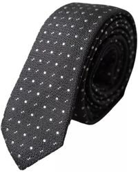 Dolce & Gabbana - Accessoires ,Zwart ,Zijden Stropdas Met Polka Dots Voor Mannen - Lyst