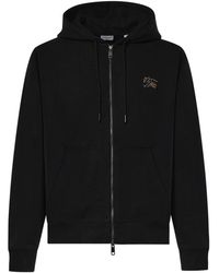 Burberry - Cotton Zip Hoodie - Lyst