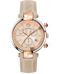 Versace - Cronografo cinturino in pelle orologio da donna - Lyst