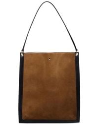 Wandler - Bruine Leren Handtas Met Drukknoopsluiting - Lyst