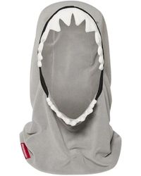 Sprayground - Accessoires ,Grijs ,Gebreide Shark Bite Ski Masker - Lyst