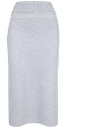 Gran Sasso - Rokken ,Grijs ,Wol Midi Rok - Lyst