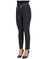 Elisabetta Franchi - Pantalones Negros Slim-Fit Tobillo, Mujer, Talla - Lyst