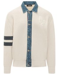 DSquared² - Truien & Vesten ,Wit ,Gebreid Vest - Lyst