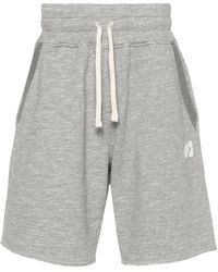 Autry - Korte Broeken ,Grijs ,Katoen Jersey Melange Katoenen Shorts - Lyst
