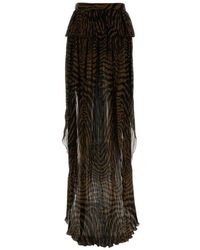 Blumarine - Rokken ,Veelkleurig ,Chiffon Asymmetrische Geplooide Chiffon Rok Met Ruches - Lyst