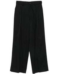 Ssstein - Broeken ,Zwart ,Wol Lange Wijde Broek - Lyst