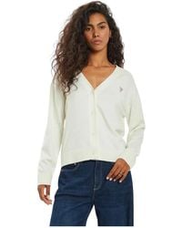 Guess - Truien & Vesten ,Wit ,Wol Mini Driehoek Vest - Lyst
