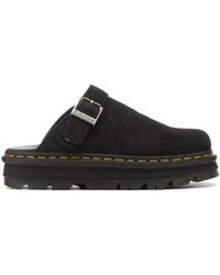 Dr. Martens - Schoenen ,Zwart ,Suède Suede Platform Mules - Lyst