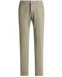 Kiton - Jeans ,Groen ,Katoen Stretch Katoen Vijf-Pocket Broek - Lyst