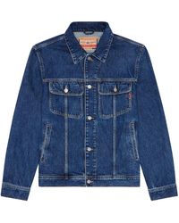 DIESEL - Jassen ,Blauw ,Katoen D-Barcy Regular Trucker Jacket - Lyst