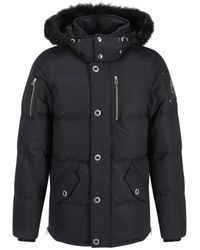 Moose Knuckles - Giacca blu con cappuccio di pelliccia - Lyst