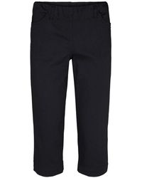 LauRie - Pantalones capri negros simples con cintura elástica - Lyst