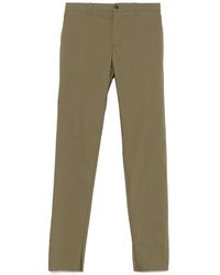 Incotex - Broeken ,Groen ,Katoen Katoenen Broek Met Zakken - Lyst