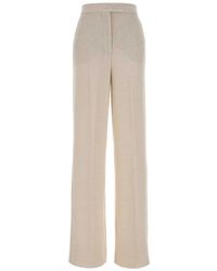 Max Mara - Broeken ,Wit ,Wol High-Waist Straight-Leg Broeken - Lyst