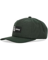 Obey - Accessoires ,Groen ,Wol Klassieke Snapback Pet Donker Ceder - Lyst