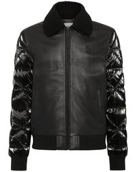 Philipp Plein - Lederen En Nylon Jas - Lyst