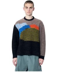 Brain Dead - Grafischer jacquard-strickpullover - Lyst