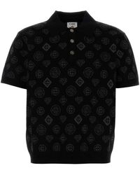 CASABLANCA - Knit Poloshirt Met Korte Mouwen En Monogram - Lyst