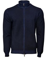 Fedeli - Truien & Vesten ,Blauw ,Wol Zip Cardigan - Lyst