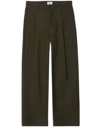 Obey - Broeken ,Groen ,Polyester Geplooide Broek Rechte Pijp Jurk - Lyst