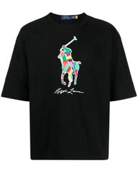 Ralph Lauren - T-shirt in cotone con stampa 'big pony' - Lyst