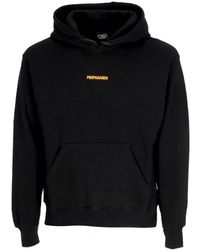 Propaganda - Schwarzer Hoodie Mit Fronttasche - Lyst