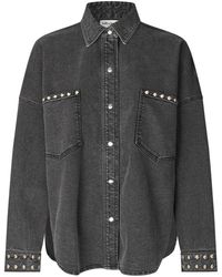Lolly's Laundry - Overhemden ,Grijs ,Denim Denim Overhemd Met Lange Mouwen - Lyst