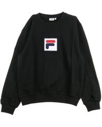 Fila - Hoodies & Sweatvesten ,Zwart ,Katoen Crewneck Sweatshirt - Lyst