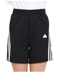 adidas - Performance shorts neri 3 strisce - Lyst