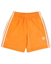 adidas - Oranje 3-Stripes Zwemshort - Lyst