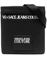 Versace - Schwarze nylon-schultertasche - Lyst