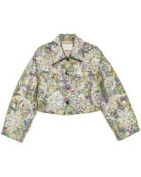 Dries Van Noten - Jassen ,Veelkleurig ,Katoen Vondero Versierde Jas - Lyst