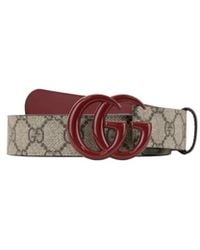 Gucci - Leren Riem Met Logo Gesp - Lyst