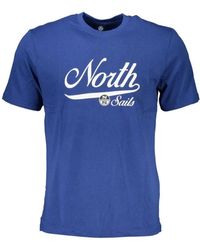 North Sails - Tops ,Blauw ,Katoen Blauw Katoen Print Logo T-Shirt - Lyst