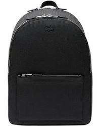 Lacoste - Tassen ,Zwart ,Leer Chantaco Rugzak - Lyst