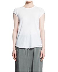 James Perse - Camiseta blanca con dobladillo curvado - Lyst