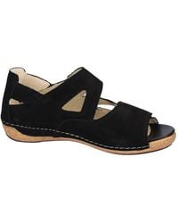 Waldläufer - Breite Passform Schwarze Sandale Für Frauen - Lyst