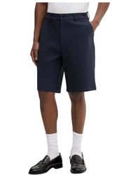 Les Deux - Korte Broeken ,Blauw ,Katoen Randall Shorts - Lyst