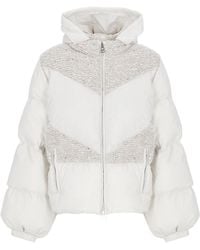 Panicale - Kapuzenjacke Mit Strickdetails - Lyst