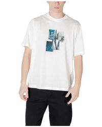 ARMANI EXCHANGE - Beiger Print Baumwoll T-Shirt - Lyst
