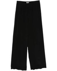 Alysi - Broeken ,Zwart ,Zijden Wijde Broek - Lyst
